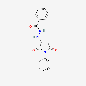 molecular formula C18H17N3O3 B11179526 N'-[1-(4-methylphenyl)-2,5-dioxopyrrolidin-3-yl]benzohydrazide 
