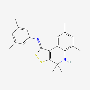 molecular formula C22H24N2S2 B11179587 3,5-dimethyl-N-[(1Z)-4,4,6,8-tetramethyl-4,5-dihydro-1H-[1,2]dithiolo[3,4-c]quinolin-1-ylidene]aniline 