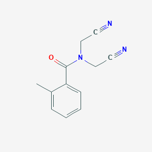 molecular formula C12H11N3O B11179594 N,N-bis(cyanomethyl)-2-methylbenzamide 