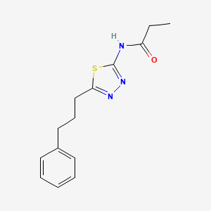 molecular formula C14H17N3OS B11179638 N-[5-(3-phenylpropyl)-1,3,4-thiadiazol-2-yl]propanamide 