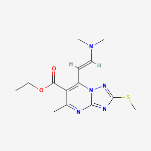 molecular formula C14H19N5O2S B11179681 ethyl 7-[(E)-2-(dimethylamino)ethenyl]-5-methyl-2-(methylsulfanyl)[1,2,4]triazolo[1,5-a]pyrimidine-6-carboxylate 