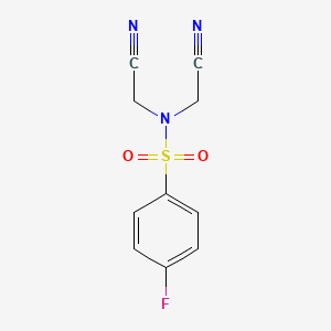 molecular formula C10H8FN3O2S B11179706 N,N-bis(cyanomethyl)-4-fluorobenzenesulfonamide CAS No. 349397-52-0