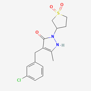 molecular formula C15H17ClN2O3S B11179737 4-(3-chlorobenzyl)-1-(1,1-dioxidotetrahydrothiophen-3-yl)-3-methyl-1H-pyrazol-5-ol 