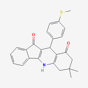 molecular formula C25H23NO2S B11179770 7,7-dimethyl-10-[4-(methylsulfanyl)phenyl]-6,7,8,10-tetrahydro-5H-indeno[1,2-b]quinoline-9,11-dione 