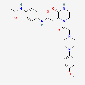 molecular formula C27H34N6O5 B11179891 N-[4-(acetylamino)phenyl]-2-(1-{[4-(4-methoxyphenyl)piperazin-1-yl]acetyl}-3-oxopiperazin-2-yl)acetamide 