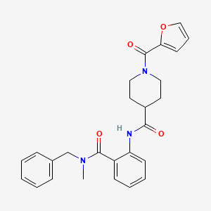 molecular formula C26H27N3O4 B11179896 N-{2-[benzyl(methyl)carbamoyl]phenyl}-1-(furan-2-ylcarbonyl)piperidine-4-carboxamide 