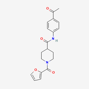 molecular formula C19H20N2O4 B11180098 N-(4-acetylphenyl)-1-(furan-2-ylcarbonyl)piperidine-4-carboxamide 