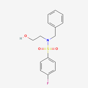 molecular formula C15H16FNO3S B11180224 N-benzyl-4-fluoro-N-(2-hydroxyethyl)benzenesulfonamide 