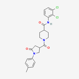 molecular formula C24H25Cl2N3O3 B11180228 N-(2,3-dichlorophenyl)-1-{[1-(4-methylphenyl)-5-oxopyrrolidin-3-yl]carbonyl}piperidine-4-carboxamide 