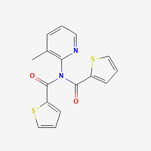 molecular formula C16H12N2O2S2 B11180296 N-(3-methylpyridin-2-yl)-N-(thiophene-2-carbonyl)thiophene-2-carboxamide 
