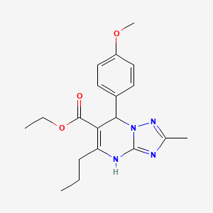 molecular formula C19H24N4O3 B11180444 Ethyl 7-(4-methoxyphenyl)-2-methyl-5-propyl-4,7-dihydro[1,2,4]triazolo[1,5-a]pyrimidine-6-carboxylate 