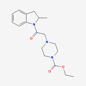 molecular formula C18H25N3O3 B11180482 ethyl 4-[2-(2-methyl-2,3-dihydro-1H-indol-1-yl)-2-oxoethyl]piperazine-1-carboxylate 