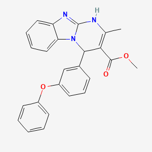 molecular formula C25H21N3O3 B11180544 Methyl 2-methyl-4-(3-phenoxyphenyl)-1,4-dihydropyrimido[1,2-a]benzimidazole-3-carboxylate 