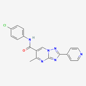 molecular formula C18H13ClN6O B11180555 N-(4-chlorophenyl)-5-methyl-2-(pyridin-4-yl)[1,2,4]triazolo[1,5-a]pyrimidine-6-carboxamide 