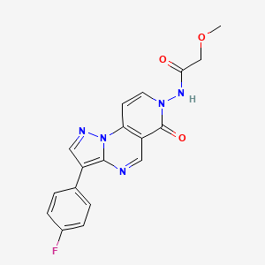 molecular formula C18H14FN5O3 B11180590 N-[3-(4-fluorophenyl)-6-oxopyrazolo[1,5-a]pyrido[3,4-e]pyrimidin-7(6H)-yl]-2-methoxyacetamide 