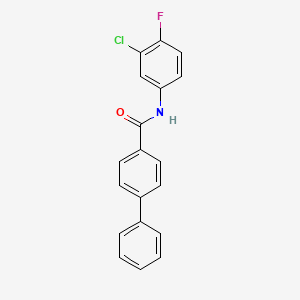 molecular formula C19H13ClFNO B11180633 N-(3-chloro-4-fluorophenyl)biphenyl-4-carboxamide 