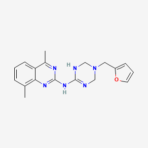 molecular formula C18H20N6O B11180642 N-(4,8-dimethyl-2-quinazolinyl)-N-[5-(2-furylmethyl)-1,4,5,6-tetrahydro-1,3,5-triazin-2-yl]amine 