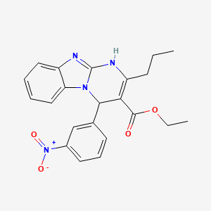 molecular formula C22H22N4O4 B11180839 Ethyl 4-(3-nitrophenyl)-2-propyl-1,4-dihydropyrimido[1,2-a]benzimidazole-3-carboxylate 