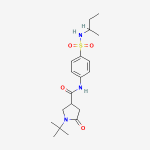molecular formula C19H29N3O4S B11180953 N-[4-(butan-2-ylsulfamoyl)phenyl]-1-tert-butyl-5-oxopyrrolidine-3-carboxamide 