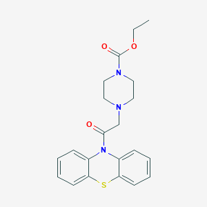 molecular formula C21H23N3O3S B11180982 ethyl 4-[2-oxo-2-(10H-phenothiazin-10-yl)ethyl]piperazine-1-carboxylate 