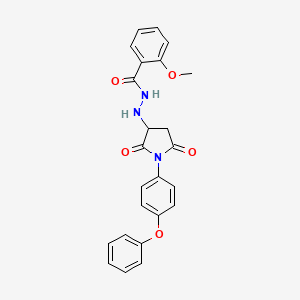 molecular formula C24H21N3O5 B11181035 N'-[2,5-dioxo-1-(4-phenoxyphenyl)pyrrolidin-3-yl]-2-methoxybenzohydrazide 