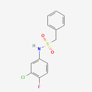 molecular formula C13H11ClFNO2S B11181039 N-(3-chloro-4-fluorophenyl)-1-phenylmethanesulfonamide 