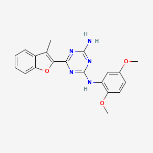 molecular formula C20H19N5O3 B11181104 N-(2,5-dimethoxyphenyl)-6-(3-methyl-1-benzofuran-2-yl)-1,3,5-triazine-2,4-diamine 