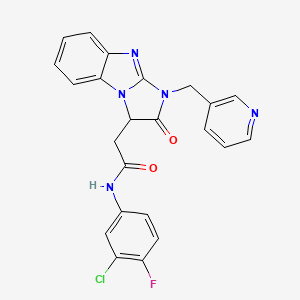 molecular formula C23H17ClFN5O2 B11181317 N-(3-chloro-4-fluorophenyl)-2-[2-oxo-1-(pyridin-3-ylmethyl)-2,3-dihydro-1H-imidazo[1,2-a]benzimidazol-3-yl]acetamide 