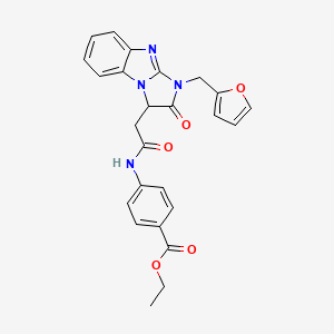 molecular formula C25H22N4O5 B11181324 ethyl 4-({[1-(furan-2-ylmethyl)-2-oxo-2,3-dihydro-1H-imidazo[1,2-a]benzimidazol-3-yl]acetyl}amino)benzoate 