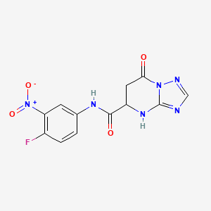 molecular formula C12H9FN6O4 B11181347 N-(4-fluoro-3-nitrophenyl)-7-oxo-4,5,6,7-tetrahydro[1,2,4]triazolo[1,5-a]pyrimidine-5-carboxamide 