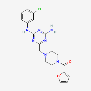 molecular formula C19H20ClN7O2 B11181369 (4-{[4-Amino-6-(3-chloroanilino)-1,3,5-triazin-2-yl]methyl}piperazino)(2-furyl)methanone 