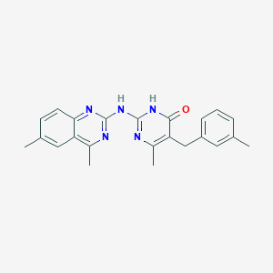 molecular formula C23H23N5O B11181446 2-[(4,6-dimethylquinazolin-2-yl)amino]-6-methyl-5-(3-methylbenzyl)pyrimidin-4(3H)-one 