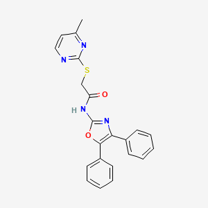 molecular formula C22H18N4O2S B11181475 N-(4,5-diphenyl-1,3-oxazol-2-yl)-2-[(4-methylpyrimidin-2-yl)sulfanyl]acetamide 