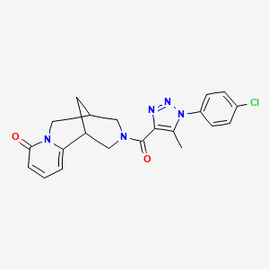 molecular formula C21H20ClN5O2 B11181480 3-{[1-(4-chlorophenyl)-5-methyl-1H-1,2,3-triazol-4-yl]carbonyl}-1,2,3,4,5,6-hexahydro-8H-1,5-methanopyrido[1,2-a][1,5]diazocin-8-one 