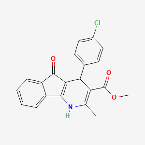molecular formula C21H16ClNO3 B11181617 methyl 4-(4-chlorophenyl)-2-methyl-5-oxo-4,5-dihydro-1H-indeno[1,2-b]pyridine-3-carboxylate 