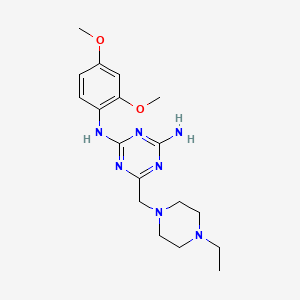 molecular formula C18H27N7O2 B11181702 N-(2,4-dimethoxyphenyl)-6-[(4-ethylpiperazin-1-yl)methyl]-1,3,5-triazine-2,4-diamine 