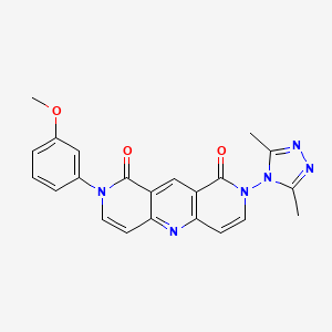 molecular formula C22H18N6O3 B11181969 2-(3,5-dimethyl-4H-1,2,4-triazol-4-yl)-8-(3-methoxyphenyl)pyrido[4,3-b][1,6]naphthyridine-1,9(2H,8H)-dione 