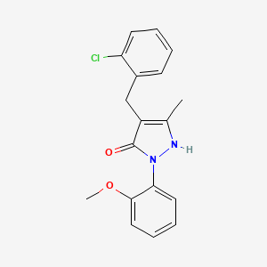 molecular formula C18H17ClN2O2 B11182093 4-(2-chlorobenzyl)-1-(2-methoxyphenyl)-3-methyl-1H-pyrazol-5-ol 