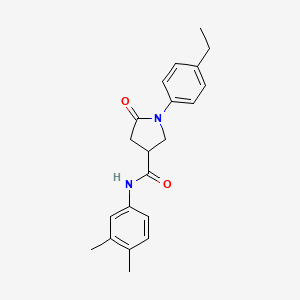 molecular formula C21H24N2O2 B11182105 N-(3,4-dimethylphenyl)-1-(4-ethylphenyl)-5-oxopyrrolidine-3-carboxamide 