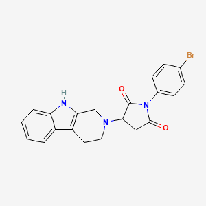 molecular formula C21H18BrN3O2 B11182211 1-(4-bromophenyl)-3-(1,3,4,9-tetrahydro-2H-beta-carbolin-2-yl)pyrrolidine-2,5-dione 