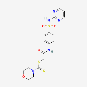 molecular formula C17H19N5O4S3 B11182307 2-Oxo-2-{[4-(pyrimidin-2-ylsulfamoyl)phenyl]amino}ethyl morpholine-4-carbodithioate 