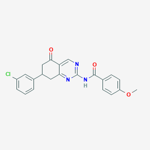 molecular formula C22H18ClN3O3 B11182331 N-[7-(3-chlorophenyl)-5-oxo-5,6,7,8-tetrahydroquinazolin-2-yl]-4-methoxybenzamide 