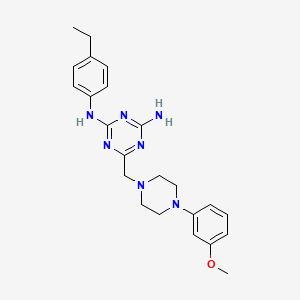 molecular formula C23H29N7O B11182703 N-(4-ethylphenyl)-6-{[4-(3-methoxyphenyl)piperazin-1-yl]methyl}-1,3,5-triazine-2,4-diamine 
