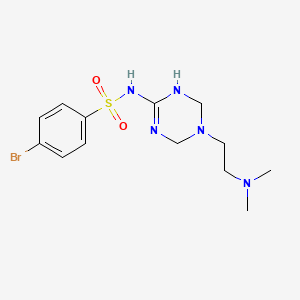 molecular formula C13H20BrN5O2S B11182825 4-bromo-N-{5-[2-(dimethylamino)ethyl]-1,4,5,6-tetrahydro-1,3,5-triazin-2-yl}benzenesulfonamide 