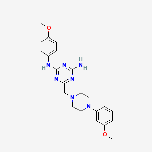 molecular formula C23H29N7O2 B11182860 N-(4-ethoxyphenyl)-6-{[4-(3-methoxyphenyl)piperazin-1-yl]methyl}-1,3,5-triazine-2,4-diamine 