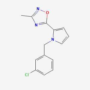 molecular formula C14H12ClN3O B11182927 5-(1-(3-Chlorobenzyl)-1H-pyrrol-2-yl)-3-methyl-1,2,4-oxadiazole 