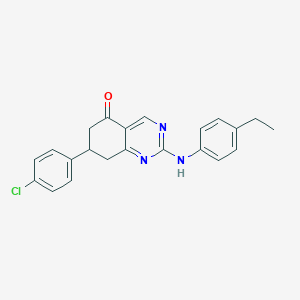 molecular formula C22H20ClN3O B11182948 7-(4-chlorophenyl)-2-[(4-ethylphenyl)amino]-7,8-dihydroquinazolin-5(6H)-one 
