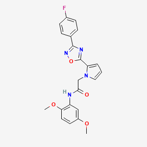 molecular formula C22H19FN4O4 B11183057 N-(2,5-dimethoxyphenyl)-2-{2-[3-(4-fluorophenyl)-1,2,4-oxadiazol-5-yl]-1H-pyrrol-1-yl}acetamide 