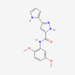 molecular formula C16H16N4O3 B11183076 N-(2,5-dimethoxyphenyl)-3-(1H-pyrrol-2-yl)-1H-pyrazole-5-carboxamide 