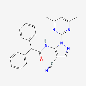molecular formula C24H20N6O B11183140 N-[4-cyano-1-(4,6-dimethylpyrimidin-2-yl)-1H-pyrazol-5-yl]-2,2-diphenylacetamide 